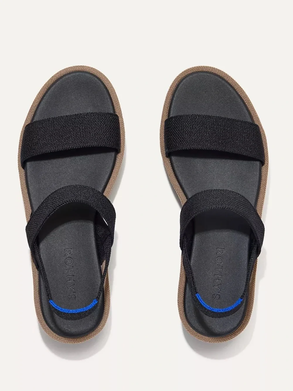 Rothy's The Lightweight Wedge Sandals black size 8 NEW without box
